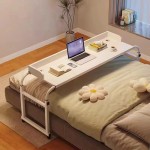 Wholesale Custom Adjustable Height Laptop Bed Table Overbed Desk Over Bed Desk Overbed Table with Wheels