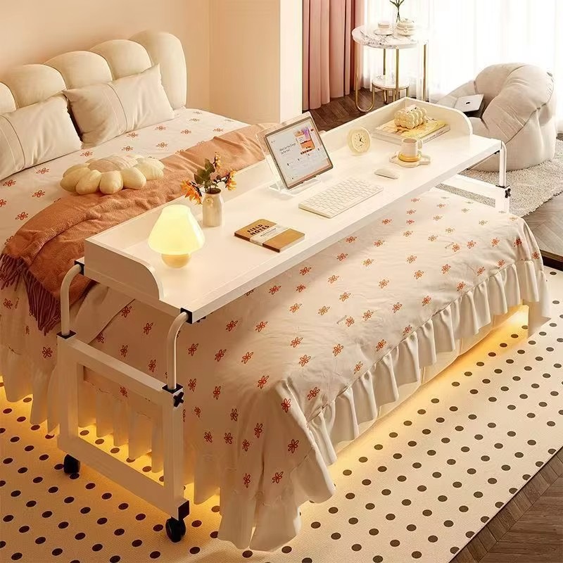 Wholesale Custom Adjustable Height Laptop Bed Table Overbed Desk Over Bed Desk Overbed Table with Wheels