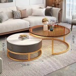 Italian Style Coffee Table Living Room Modern Minimalist Small Household Tea Table Net Ins Luxury Round Glass Coffee