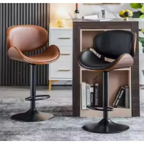 European Bar Chair Lift Leather Light Luxury Home Front Desk High Chair High Stool Simple Modern Bar Chair Stools for Kitchen