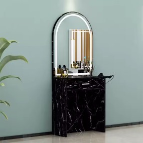 Haircut Dressing Mirror Single-sided Desktop Makeup Perm and Dyeing Mirror Table Free Punching High Definition