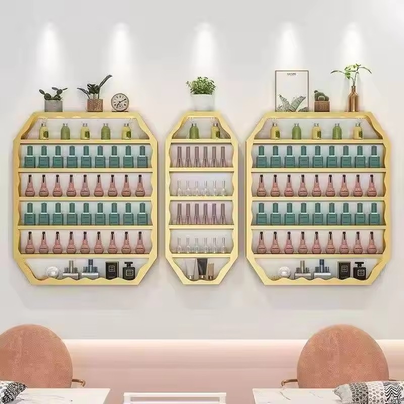 Nail Polish Shelf Display Wall Hanging Shelf Nail Varnish Display Cabinet Iron