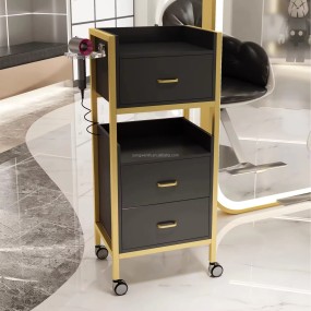 Top Selling Black Gray White Rolling Barber Spa Facial Metal Hair Salon Beauty Salon Hairdressing Trolley Carts