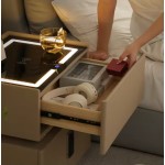 现代床头柜小灯白色时髦的智能卧室床头柜无线充电器Mesitas De Noche家具