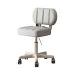 Small Office Desk Chair with Wheels Armless Comfy Computer Chair with Lumbar Support, PU Leather Low Back Adjustable