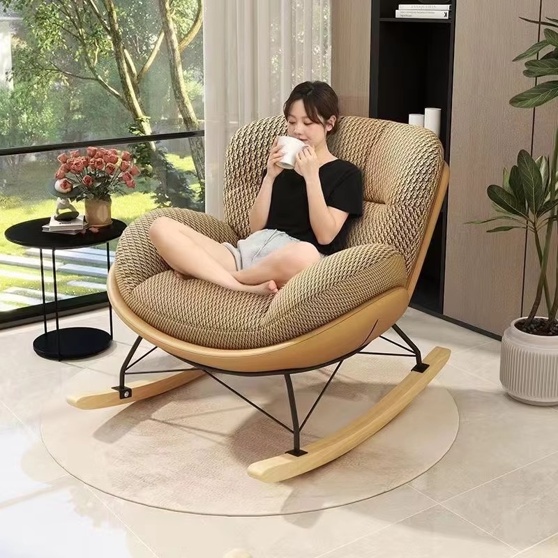 Nordic Single  Rocking Chair Balcony Leisure Lazy Single Sofa Indoor Leisure Reclining Chair