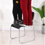 Stackable Black Plastic Chair 18 Gauge Steel Frame Lightweight 8lb Ergonomic Design Polypropylene Seat & Back Easy Linking