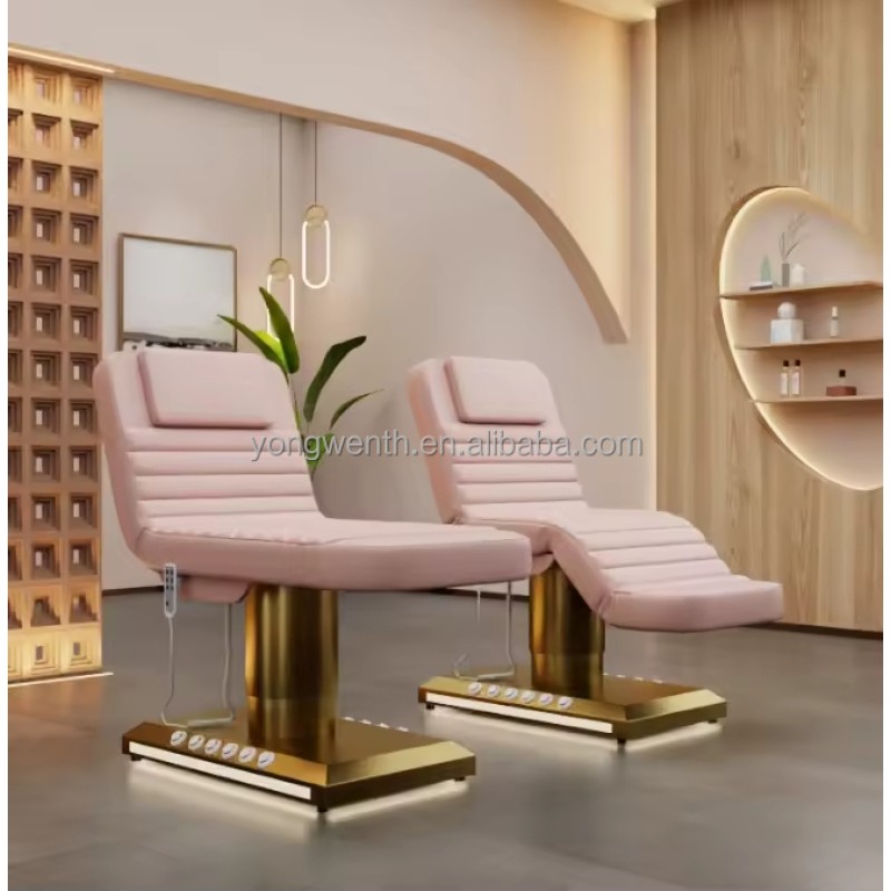 Electric Beauty Bed Lifting Tattoo Bed Stainless Steel with Foot Control Minimally Invasive Beauty Chair Light Luxury