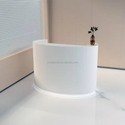 定制前台美容美发柜台小型前台美甲沙龙圆形前台