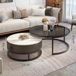 Italian Style Coffee Table Living Room Modern Minimalist Small Household Tea Table Net Ins Luxury Round Glass Coffee