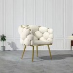 Formwell Leisure Single Sofa Chair Velvet Armchair with Gold Legs Makeup Chair with Upholstered for Living Room Bedroom