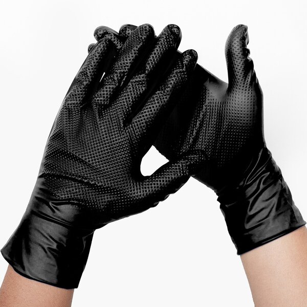 Nitrile Gloves Manufacturer - Thickened Diamond Black Anti-Slip