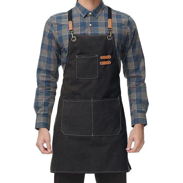 Kitchen Apron Factory - Custom Logo Stain-Resistant Cotton Canvas Fabric Salon Use Design