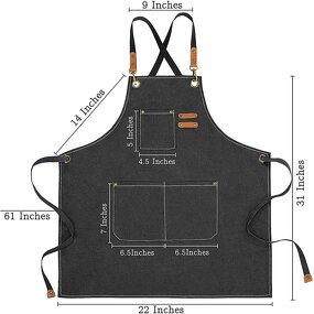 Kitchen Apron Supplier - Custom Logo Stain-Resistant Cotton Canvas Fabric Salon Use