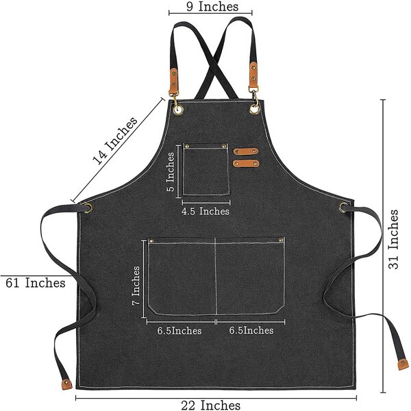 Kitchen Apron Supplier - Custom Logo Stain-Resistant Cotton Canvas Fabric Salon Use
