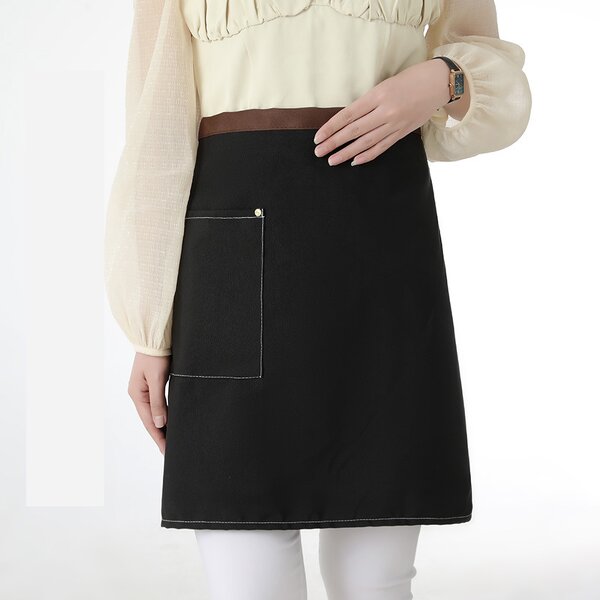 Half Waist Aprons Manufacturer - Customized Logo Cotton Canvas Cooking Server Waiter Waitress with Pocket
