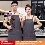 Nordic Bib Apron Supplier - Stylish Cotton Waterproof Canvas Leather Waistband Chef Kitchen Bakery