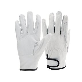Pigskin Leather Gardening Gloves Supplier - Hot Sell White Building Reinforced Palm Protective