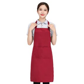 Chef Kitchen Apron Factory - Custom Embroidered Logo Adjustable Strap Plain Color Cotton Canvas