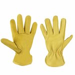 Sheepskin Leather Work Gloves Supplier - Stock Cheap Women Men Construction Genuine Leather Hand Safety