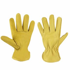 Sheepskin Leather Work Gloves Supplier - Stock Cheap Women Men Construction Genuine Leather Hand Safety
