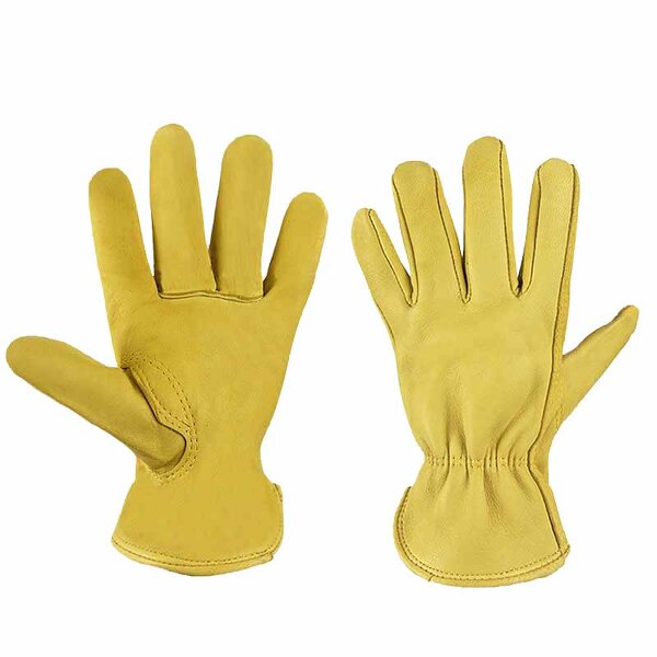 Sheepskin Leather Work Gloves Supplier - Stock Cheap Women Men Construction Genuine Leather Hand Safety