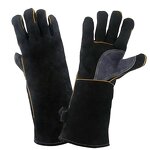 Full Leather Work Gloves Manufacturer - Blue Labor protection Driving Garden Workshop Operation Handling