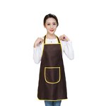 Oil-proof Bakery Aprons Manufacturer - Custom Printing Logo Cross Back Brown Polyester Kitchen Cooking