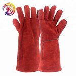 Black Oven Gloves Manufacturer - Heat Resistant Cow Split Leather Kitchen for Grill BBQ Cooking HY100
