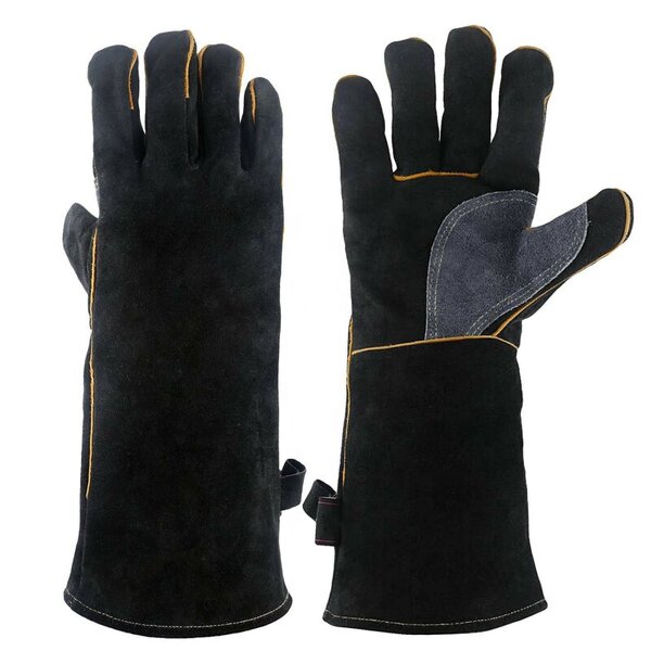 Full Leather Work Gloves Manufacturer - Blue Labor protection Driving Garden Workshop Operation Handling