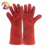 Black Oven Gloves Manufacturer - Heat Resistant Cow Split Leather Kitchen for Grill BBQ Cooking HY100