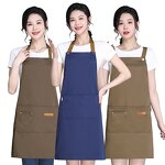 Waterproof Kitchen Bibs Supplier - Custom Logo Adjustable Strap Plain Color Cotton Canvas