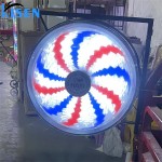 Kisen旋转理发杆灯红、白、蓝防水壁挂式LED风车灯，适用于理发店或发廊