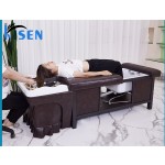 Kisen现代洗发床美发沙龙洗发椅洗发床水循环蒸笼沙龙洗发碗和Ch