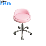 Kisen Foshan Manufacturer Small pink Luxury  Hydraulic Pedicure Stool Chair Height Adjustable with Wheels