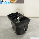 Kisen黑色便携式洗发槽，配有60L水箱和带熏蒸和水循环的热水器