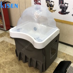 Kisen 2024最新的便携式洗发水水槽，耐用的洗发碗，带水泵头部疗法，在理发店沙龙库存