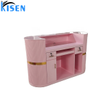 Kisen美发美容沙龙家具定制的颜色和尺寸白色粉红色黑色米色前台接待桌