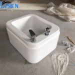 KISEN白色陶瓷足疗碗与脚凳指甲沙龙水疗