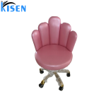 Kisen White pink Brown Portable Pedicure Technician Small Chair Master Stool for Beauty and Hair Salon Use