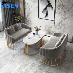 Kisen 2024热卖现代PU皮革1 2 3座沙发套装家具客厅沙发接待等候沙发