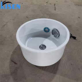 Trendy Portable Ceramic Glass Acrylic White Pedicure Sink Bowl with Black Foot Rest for Beauty Spa Salon Use