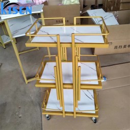 Kisen流行理发店现代滚动沙龙推车可锁发沙龙手推车面部水疗美容手推车