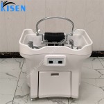 Kisen沙龙家具豪华白色洗发盆与水箱洗发便携式洗发水槽无管洗发碗