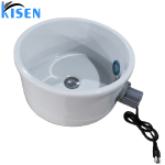 Manufacturer Foshan Kisen Beauty Spa Salon Equipment Pedicure Kit Bowl Fiberglass Plastic Sink with Foot Rest for Sale