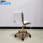 Kisen Hot Selling Beauty Spa Furniture Adjustable pink White Leather Salon Stool Master Small Tech Chair with Gold Base