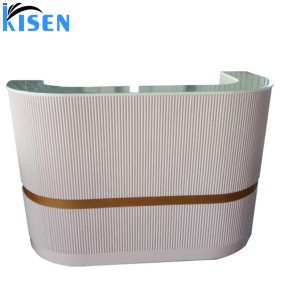 Kisen Hair and Beauty Salon Furniture Customized Color and Size White pink Black Beige Front Counterdesk Reception Table