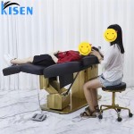 Kisen沙龙最新的洗头按摩椅洗发水床洗头椅与足浴浴缸水疗沙龙