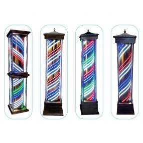 Kisen沙龙家具理发店杆黑色理发店标志杆光美发沙龙设备出售