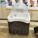 Kisen 2024最新的便携式洗发水水槽，耐用的洗发碗，带水泵头部疗法，在理发店沙龙库存